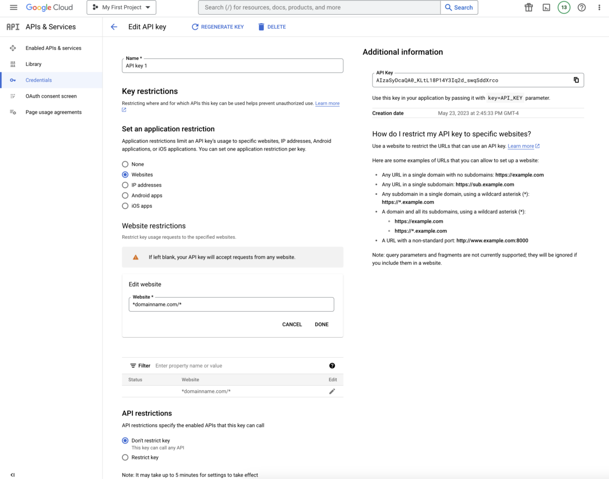 How to setup a Google Maps API Key