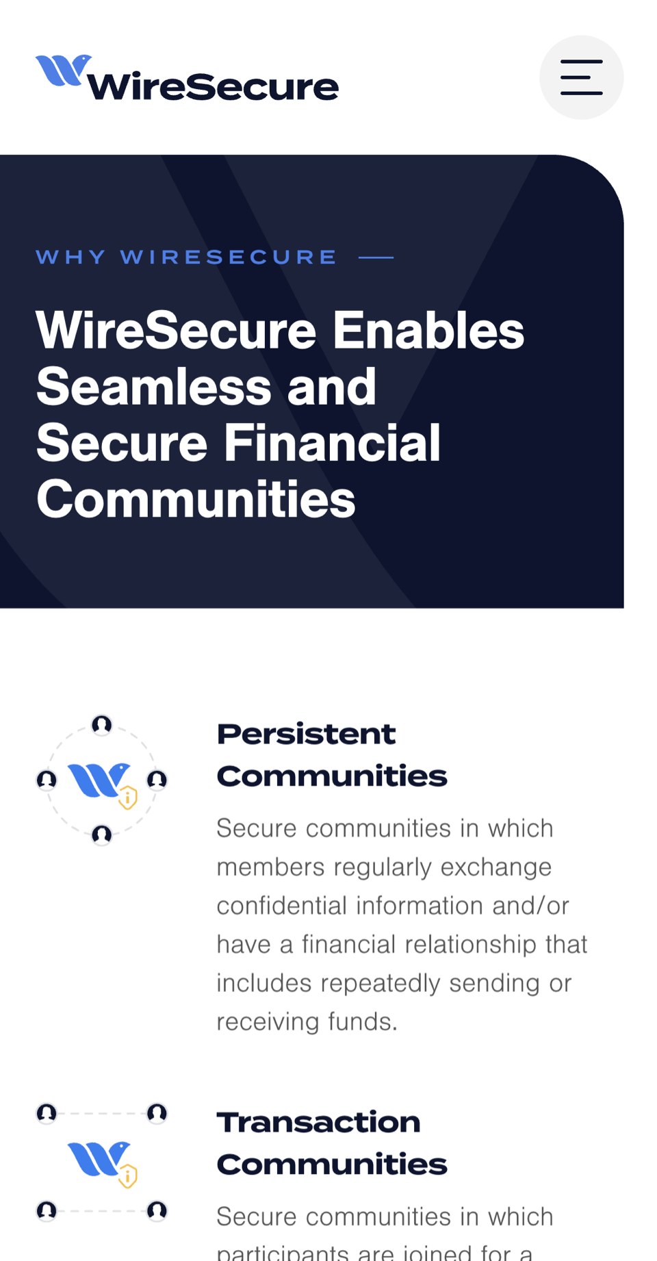 WireSecure Website on Mobile Device