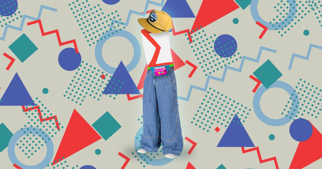 Email wearing 90s style jeans