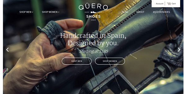 Quero Shoes Homepage