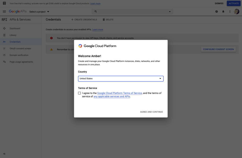 Google Cloud Platform screenshot