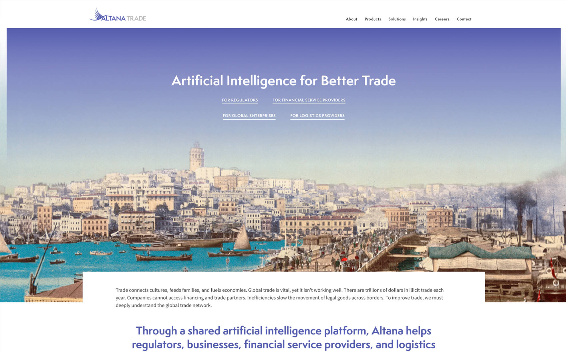 Altana Trade Homepage Screenshot