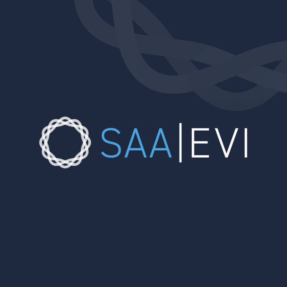 SAA|EVI Logo with Watermarked Brand Mark