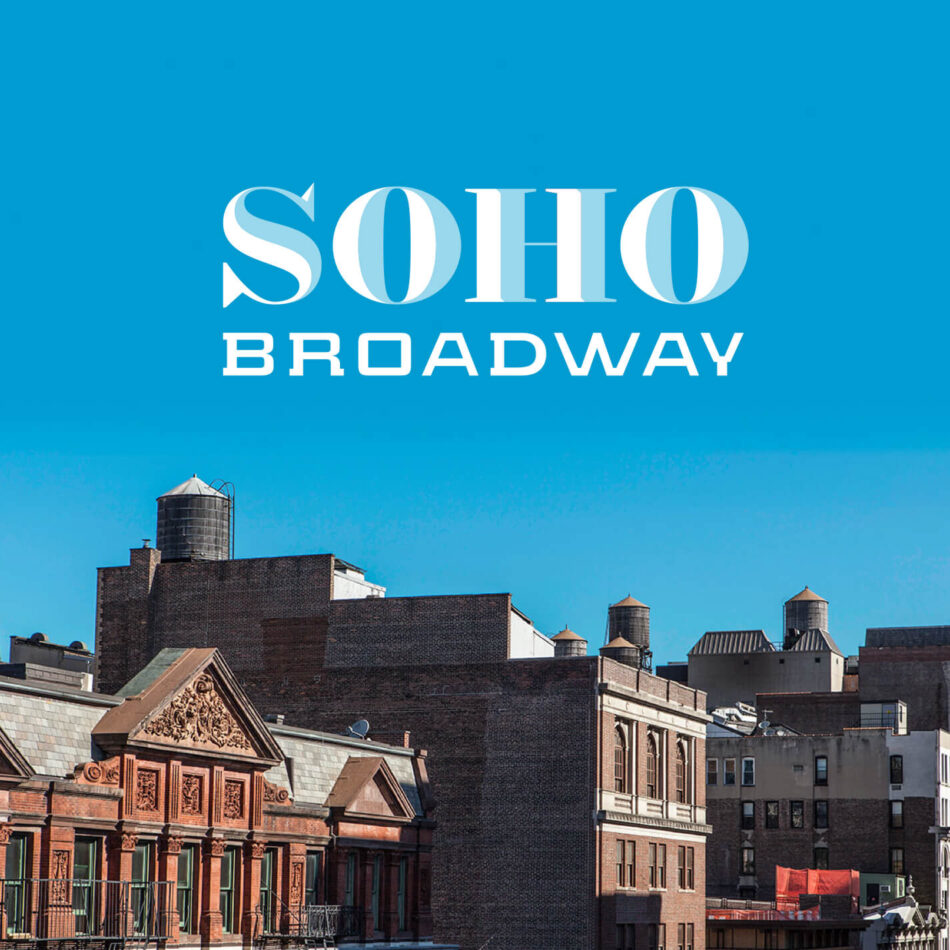 SohoBroadway Logo and View of SoHo Neighborhood
