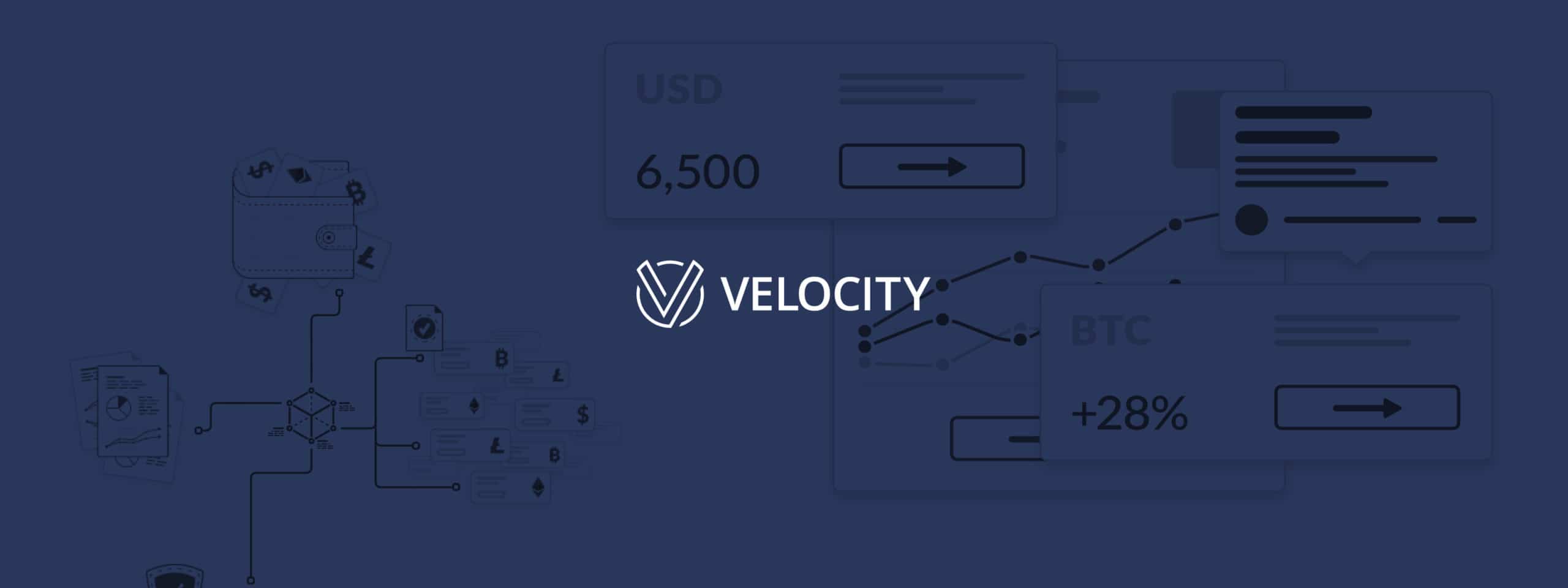 Velocity Markets logo and hero
