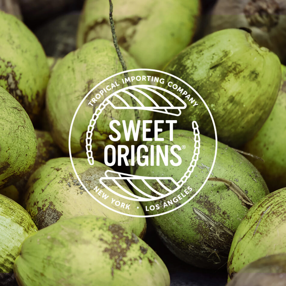 Sweet Origins logo and coconuts