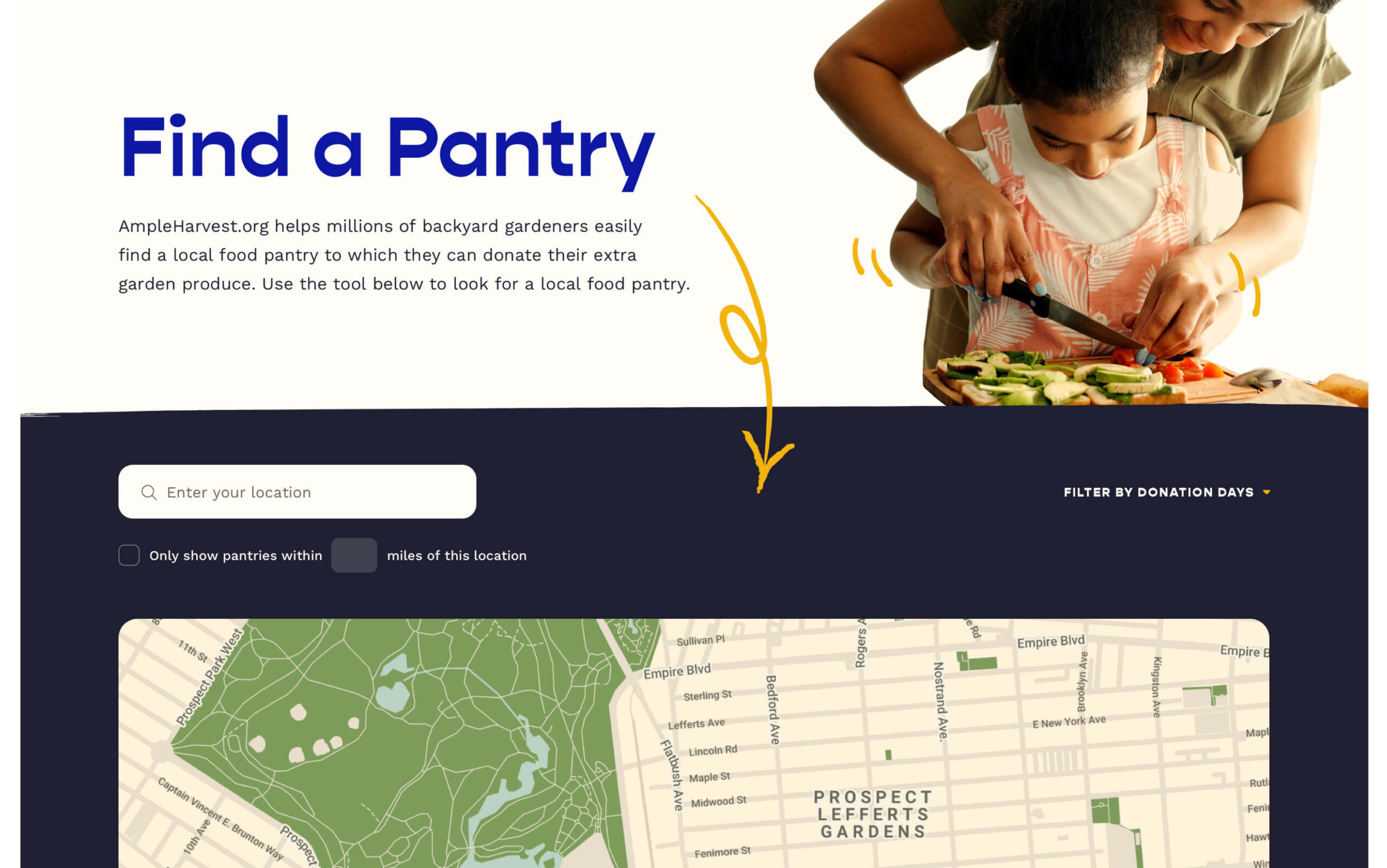 Ampleharvest.org Find a Pantry Page