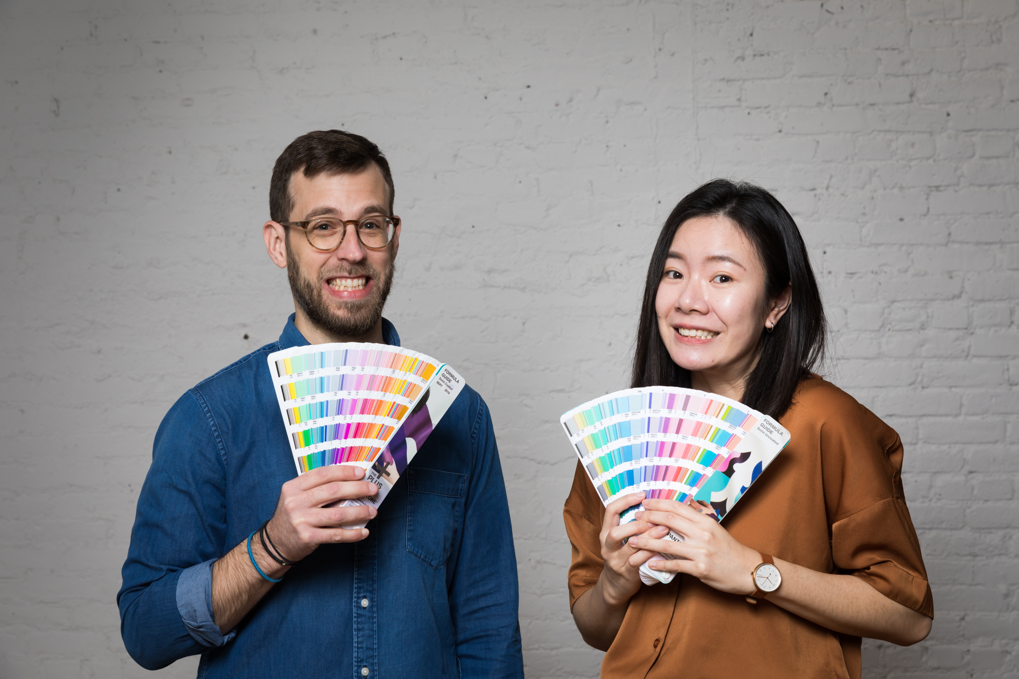 Bruce and Angela picking Pantone colors
