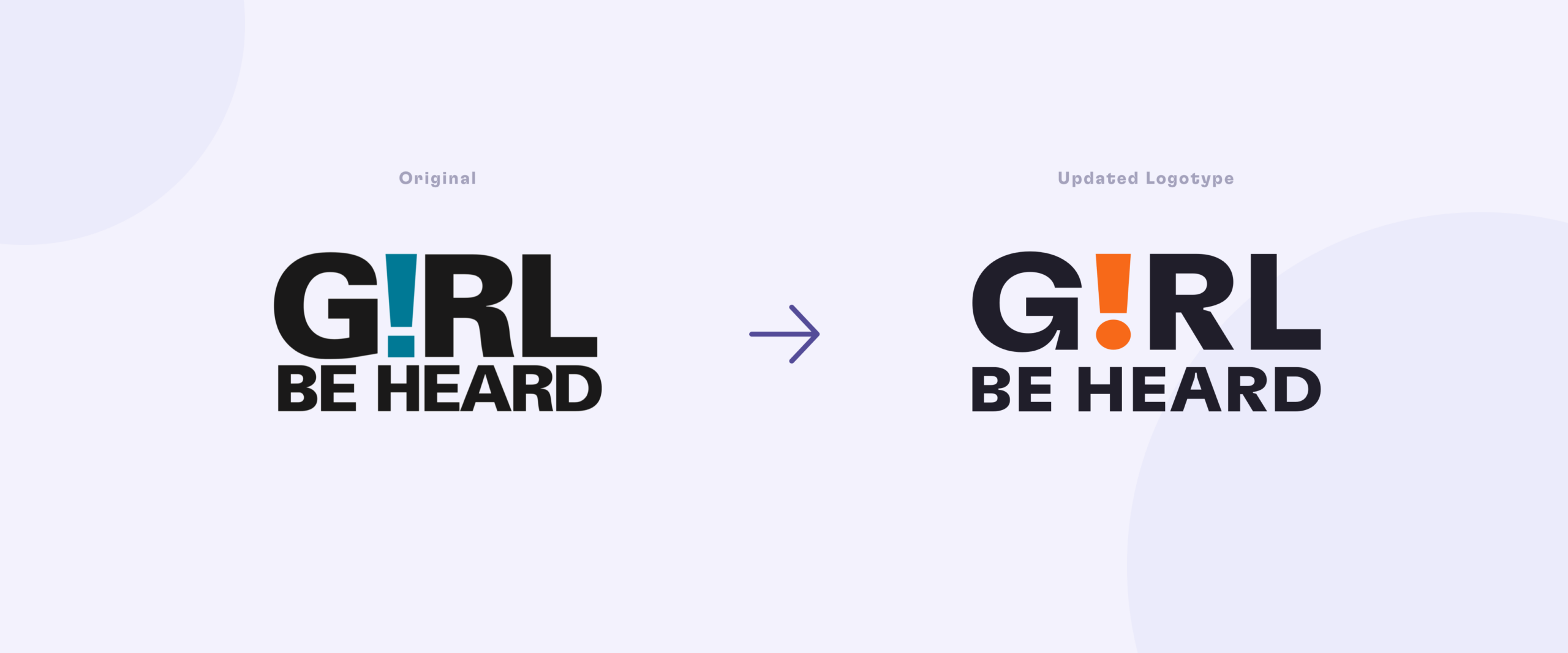Girl Be Heard Original vs. Updated Logotype