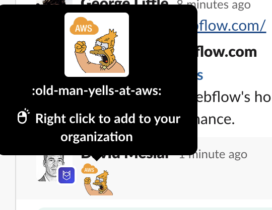 Old Man Yells At AWS Slack Emoji