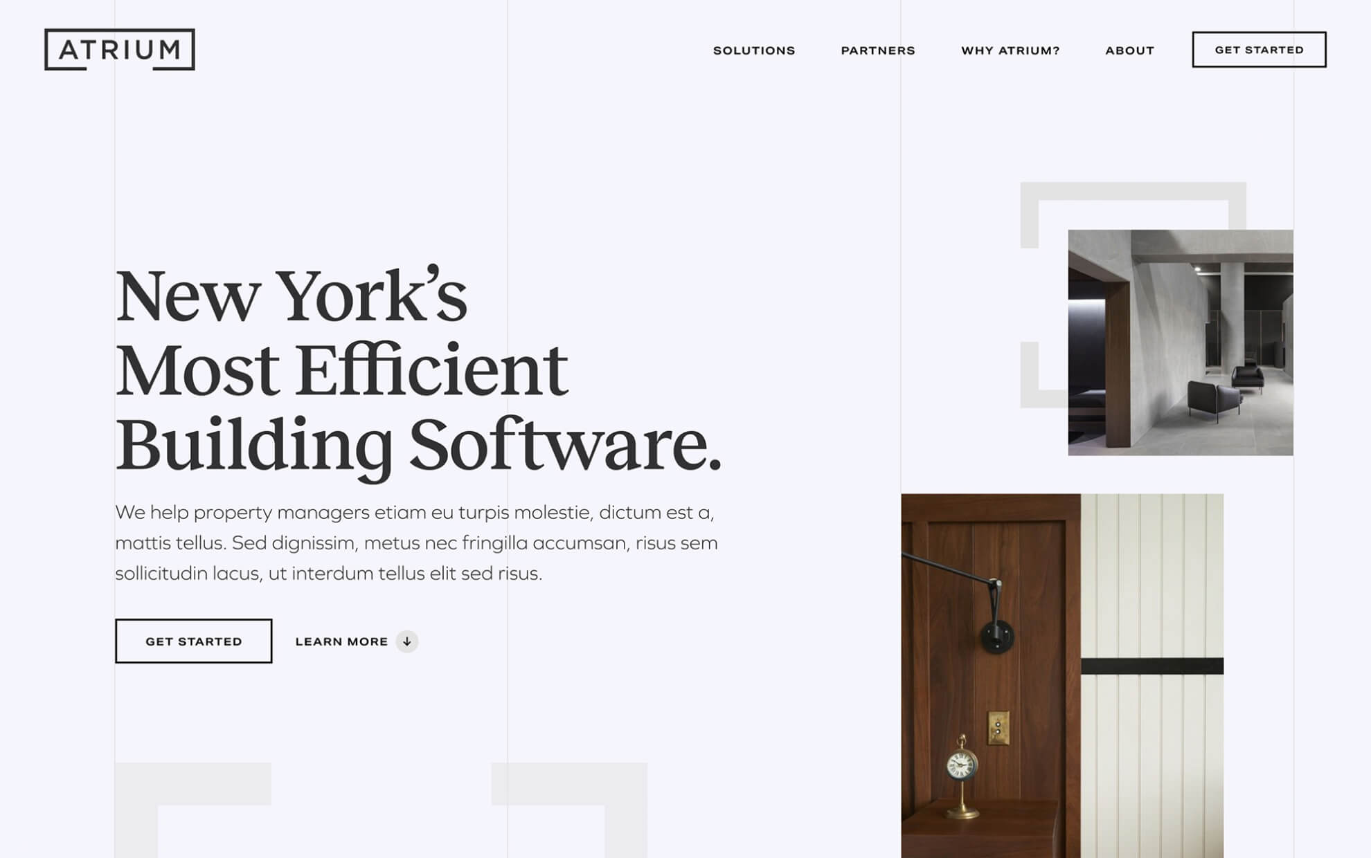 Atrium Website Design Mock