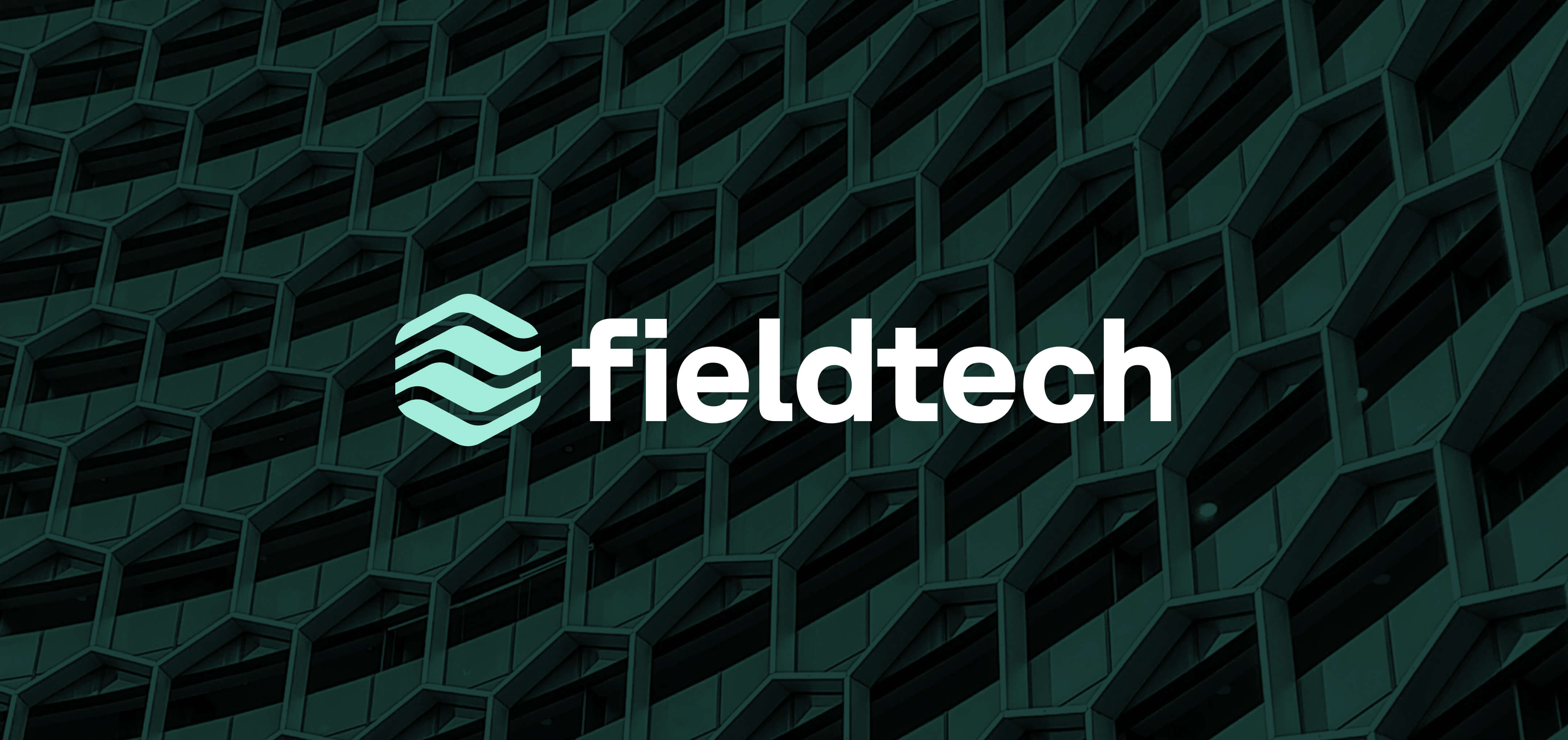 Fieldtech logo with abstract background of structure