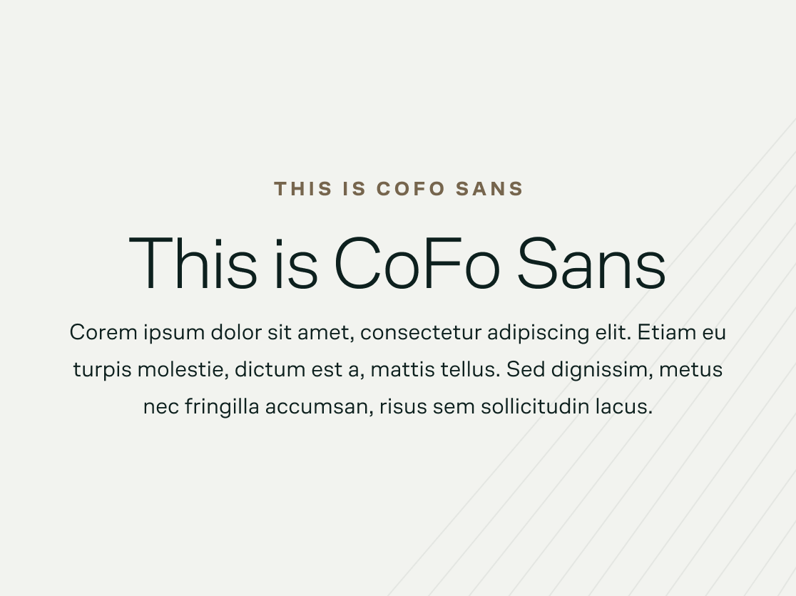 Fieldtech typography CoFo Sans