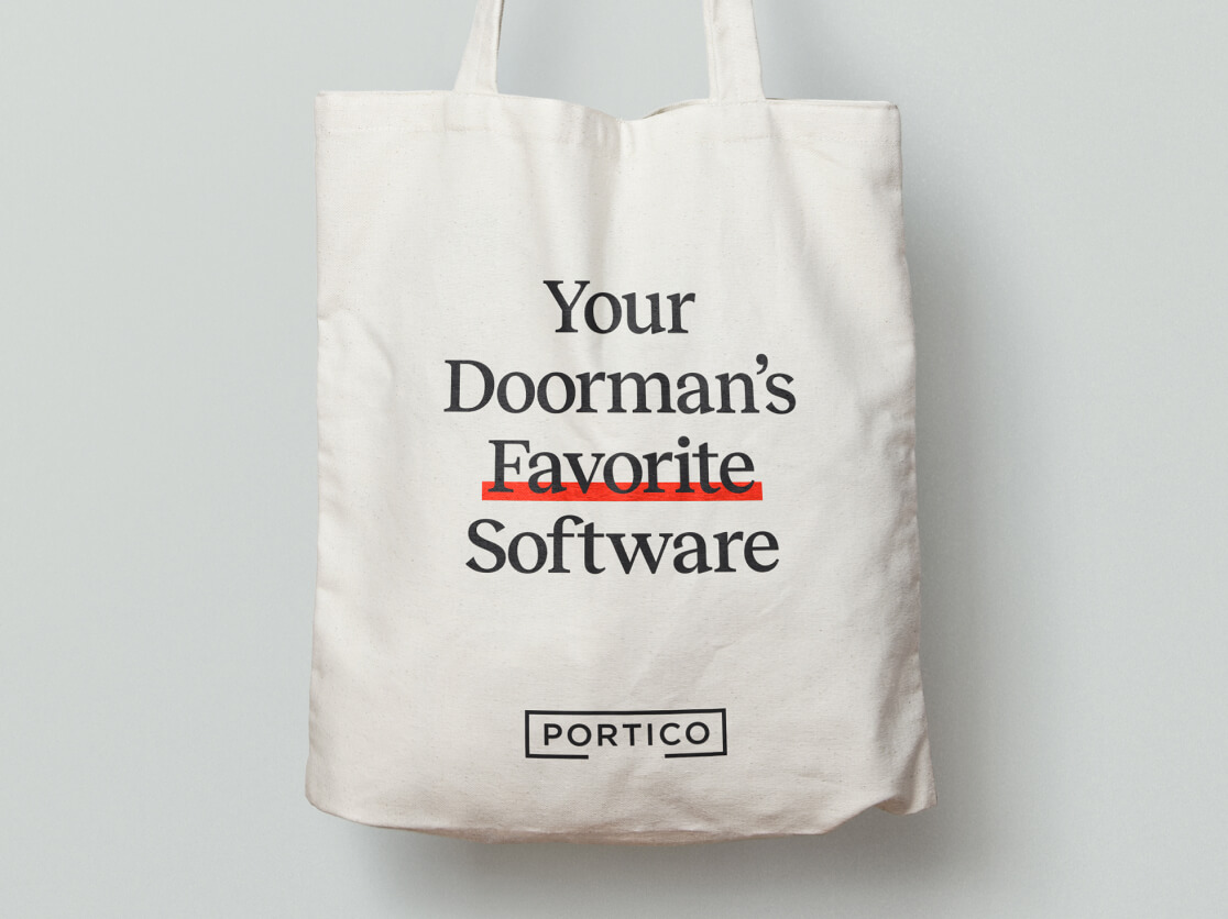 Portico tote bag mock