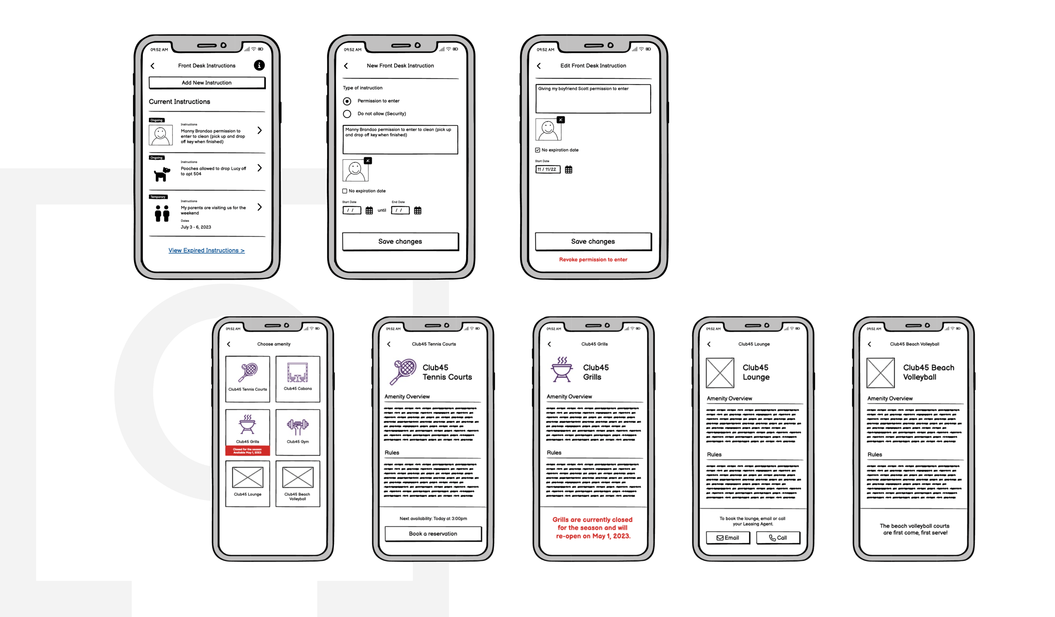 Portico product wireframes