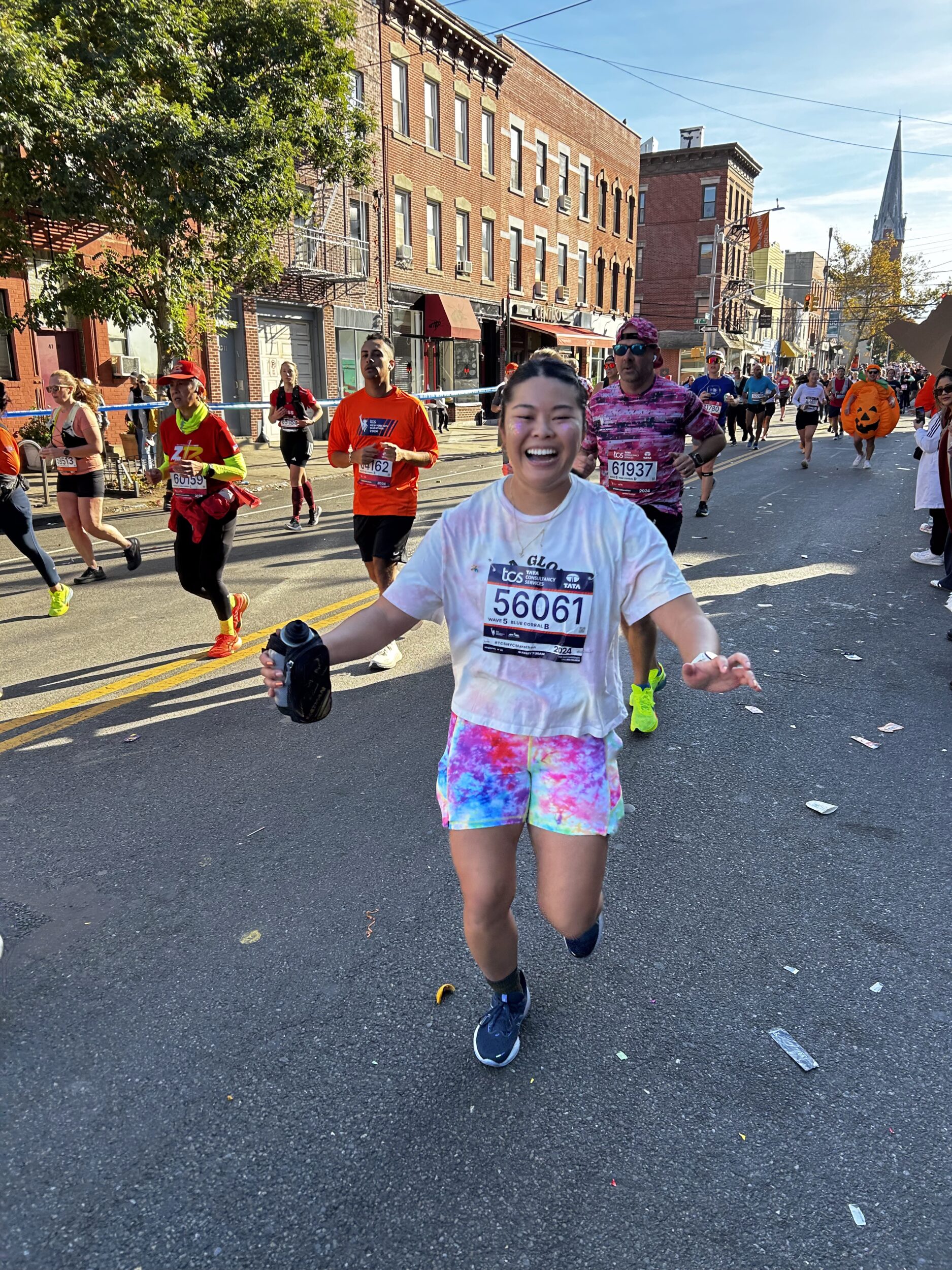 Mingwei running the NYC marathon