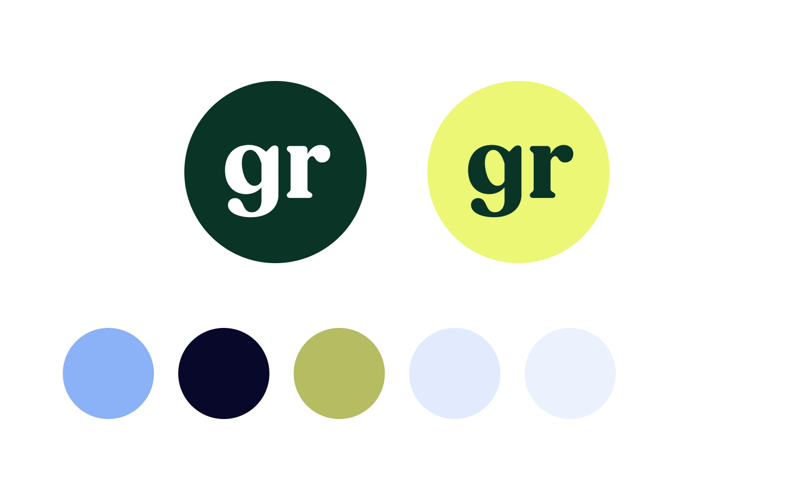greenroom logo avatars and color palette