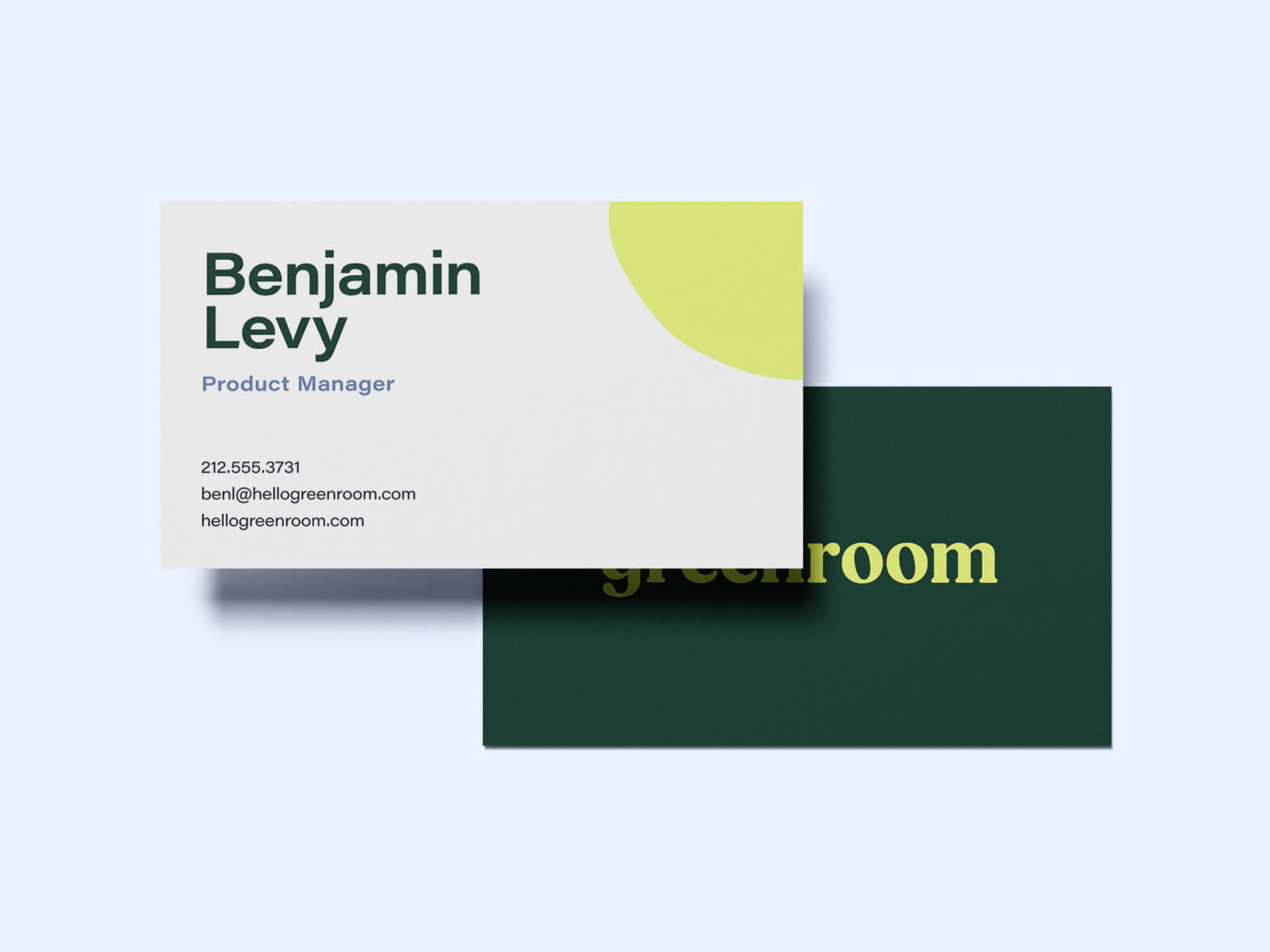 greenroom business card design