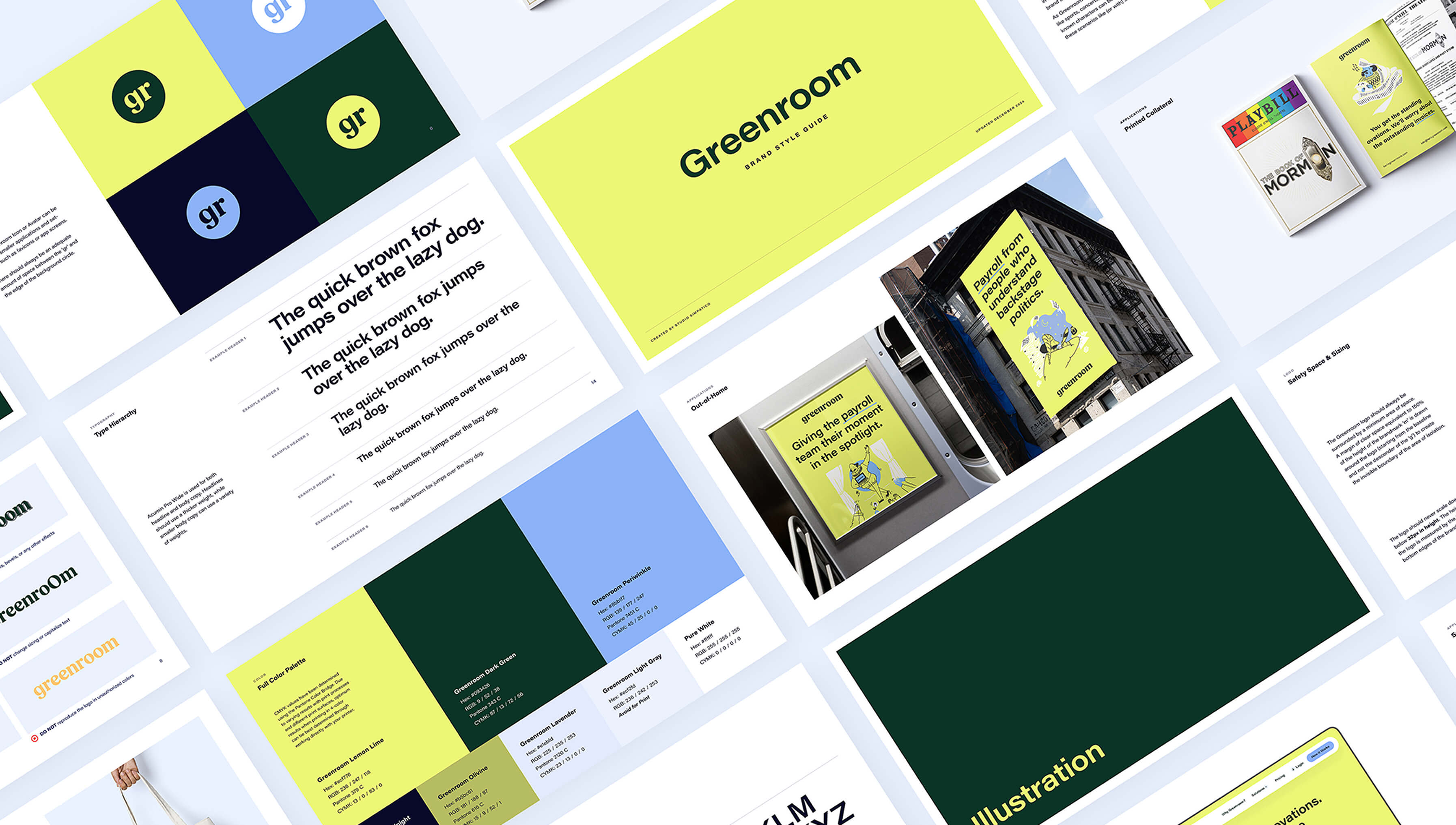 greenroom brand guide screens