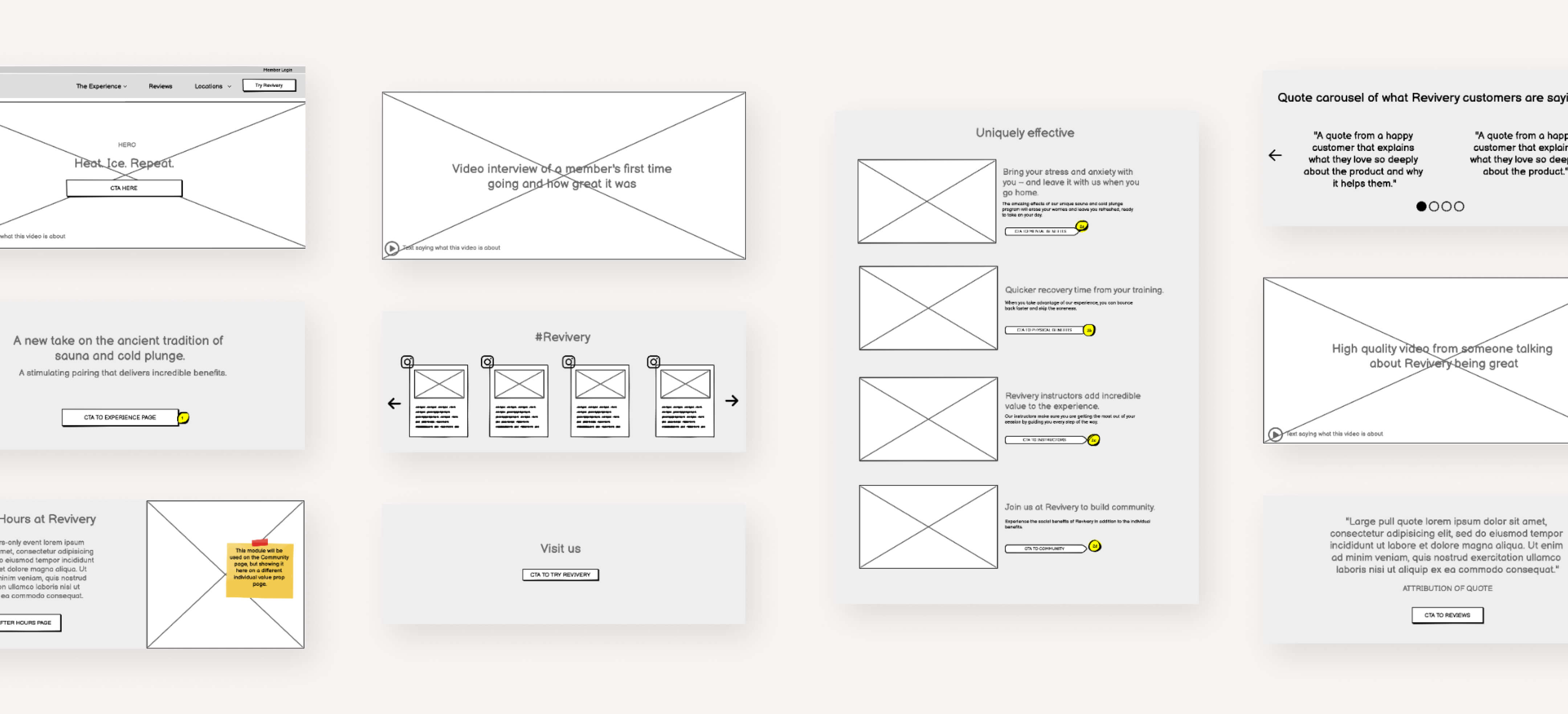 Revivery wireframes