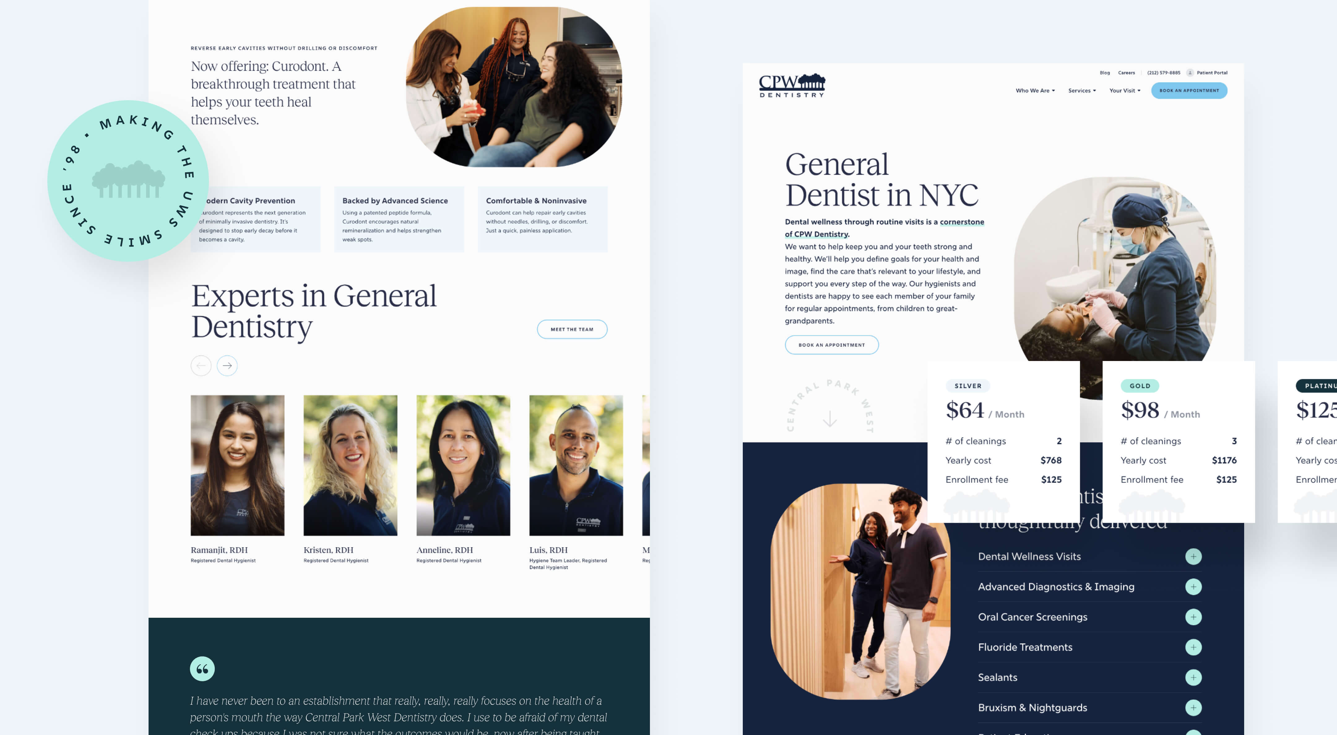 Central Park West Dentistry Desktop designs