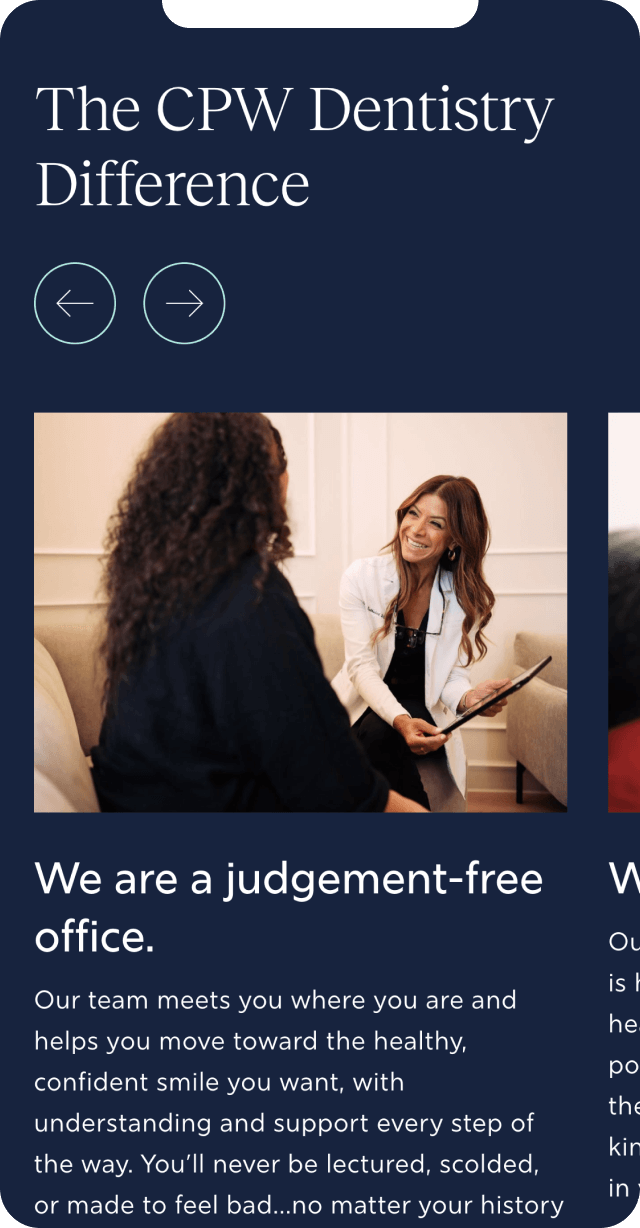 Central Park West Dentistry mobile design