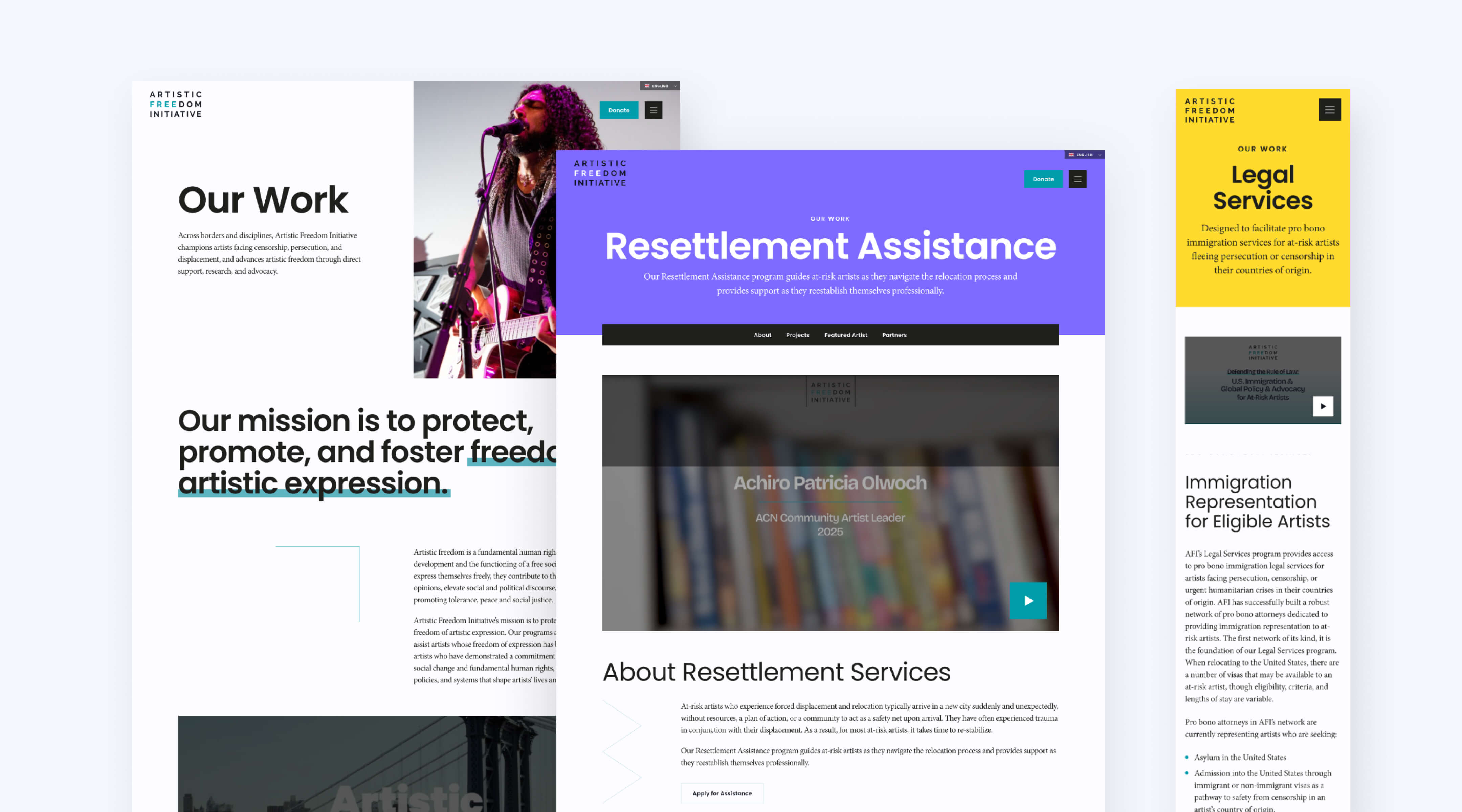 AFI desktop and mobile design
